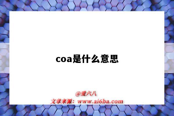 coa是什么意思(coa是什么意思英语)-图1 coa是什么意思(coa是什么意思英语)-图1