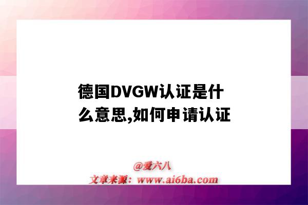 德国DVGW认证是什么意思,如何申请认证(dvgw认证的意义)-图1 德国DVGW认证是什么意思,如何申请认证(dvgw认证的意义)-图1