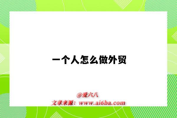 一个人怎么做外贸(个人怎么做外贸)-图1 一个人怎么做外贸(个人怎么做外贸)-图1