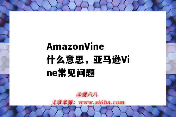 AmazonVine什么意思，亚马逊Vine常见问题（amazon vine什么意思）