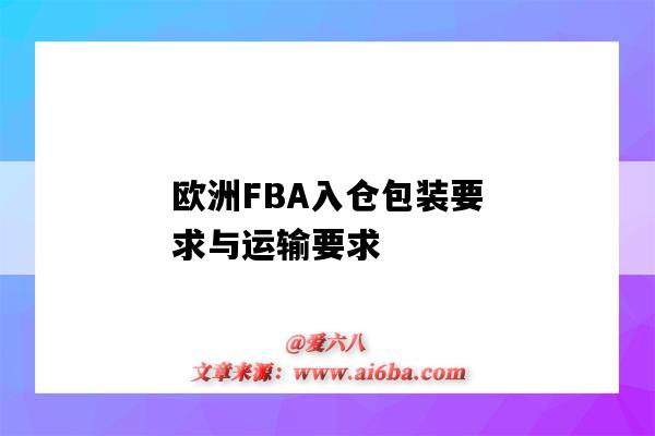 欧洲FBA入仓包装要求与运输要求(fba货物要求)-图1 欧洲FBA入仓包装要求与运输要求(fba货物要求)-图1