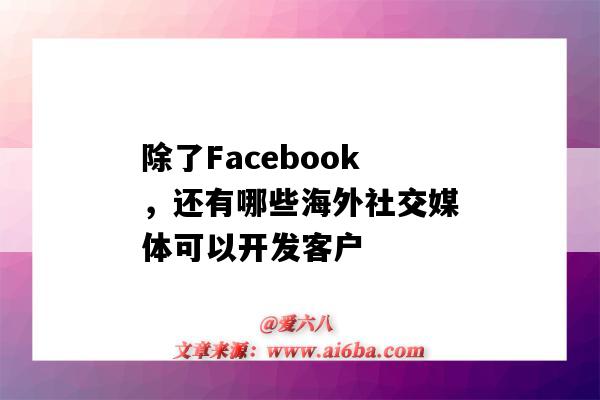 除了Facebook,还有哪些海外社交媒体可以开发客户(facebook是社交媒体吗)-图1 除了Facebook,还有哪些海外社交媒体可以开发客户(facebook是社交媒体吗)-图1
