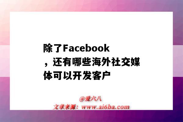 除了Facebook，还有哪些海外社交媒体可以开发客户（facebook是社交媒体吗）