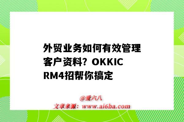 外贸业务如何有效管理客户资料？OKKICRM4招帮你搞定-图1