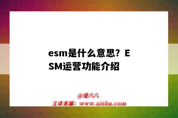 esm是什么意思？ESM运营功能介绍（ESM是什么意思）-图1