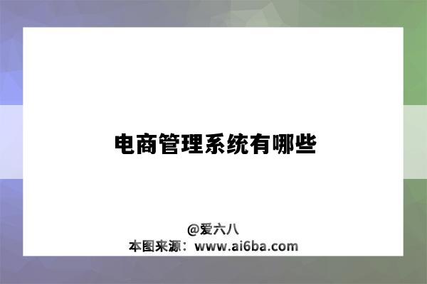电商管理系统有哪些(电商管理系统)-图1 电商管理系统有哪些(电商管理系统)-图1