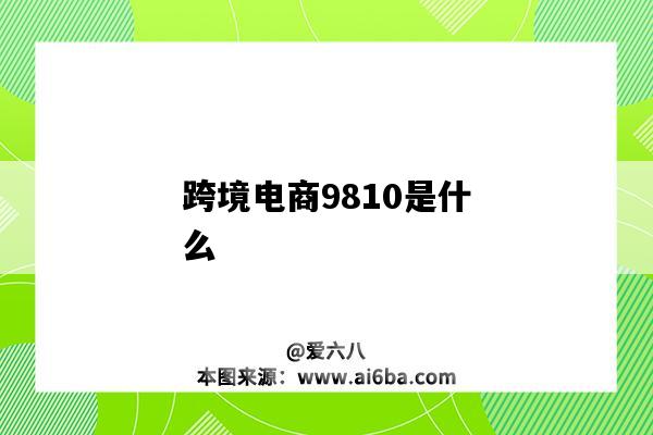 跨境电商9810是什么(跨境电商9810是什么意思)-图1 跨境电商9810是什么(跨境电商9810是什么意思)-图1