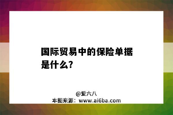 国际贸易中的保险单据是什么？-图1