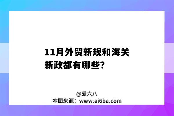 11月外贸新规和海关新政都有哪些？-图1