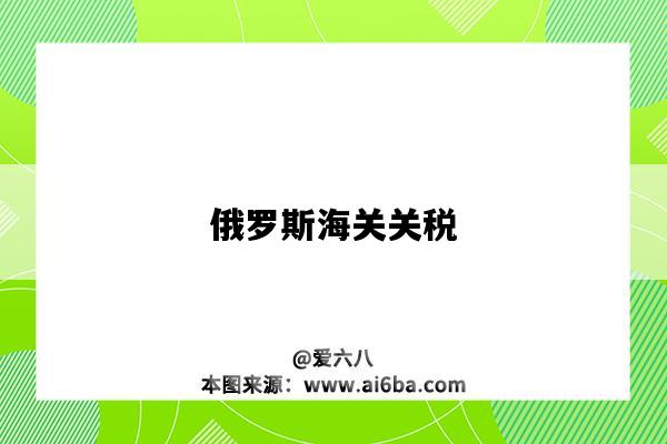 俄罗斯海关关税-图1 俄罗斯海关关税-图1