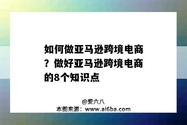如何做亚马逊跨境电商？做好亚马逊跨境电商的8个知识点-图1